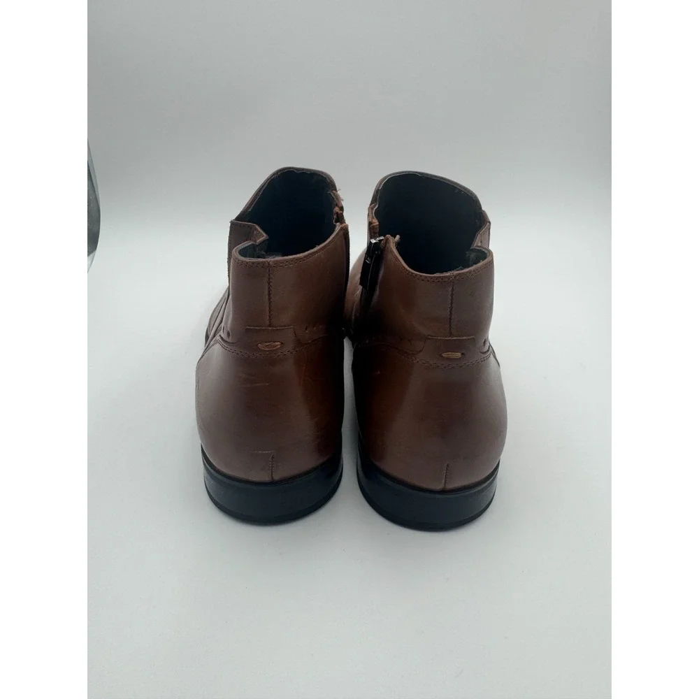 Stacy Adams 24992-221 Mens 13 M Chelsea Boot Brown Leather Side Zip Ankle Brogue